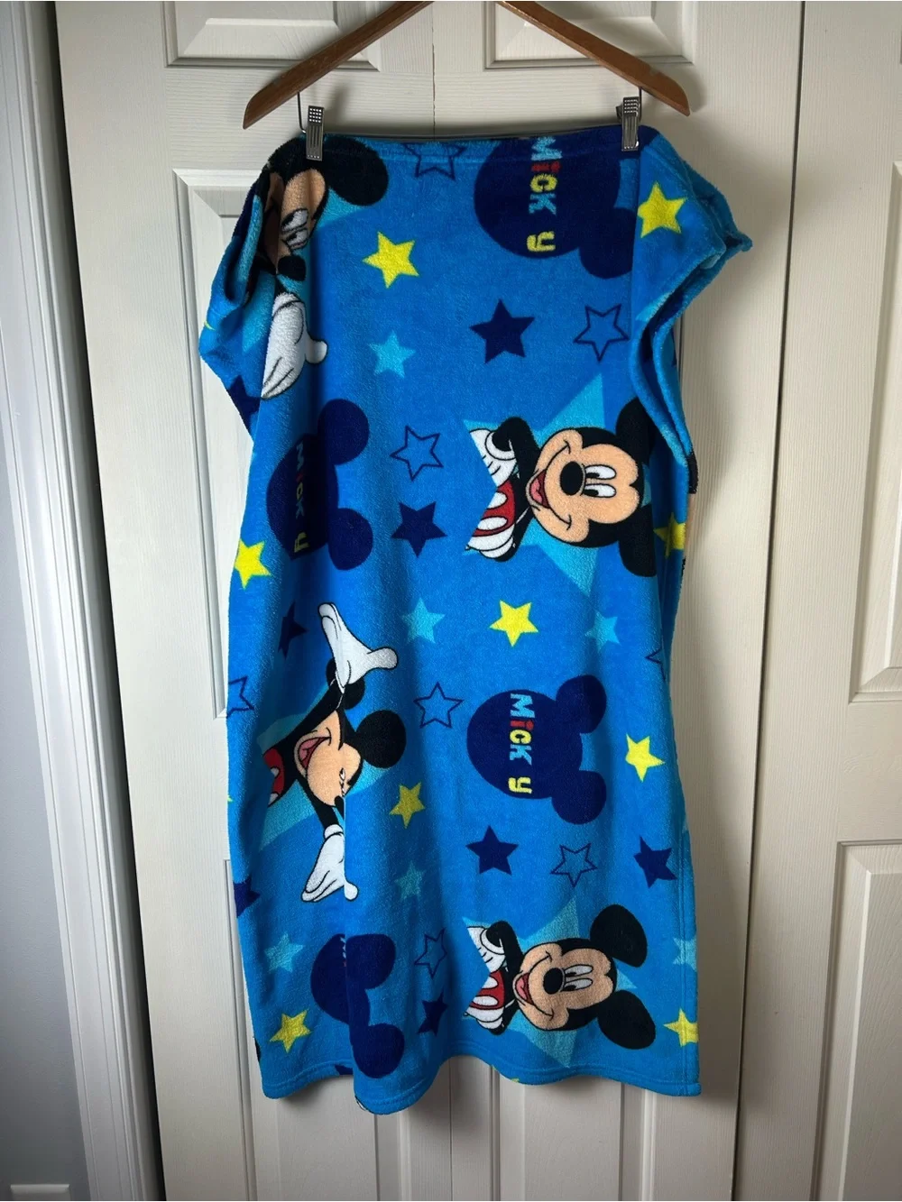 Disney Mickey Mouse Blue Baby Toddler Blanket Throw Yellow Stars Jay Franco